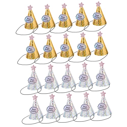 KONTONTY Partyhüte Für Geburtstage Für Jungen Und Mädchen 20er-set Kopfbedeckungen Aus Papier Seil Sternform Leicht Bequem Für Jungen Und Mädchen von KONTONTY