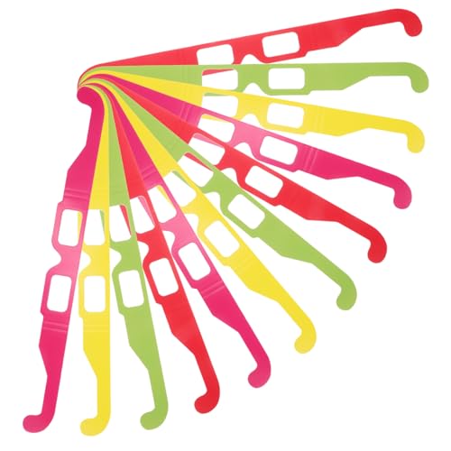 KONTONTY 20 Stück Regenbogen-beugungsbrillen 3d-papierbrillen Für Festivalkonzerte Partybrillen Faltbare Kinderpapierbrillen Kaleidoskopbrillen von KONTONTY