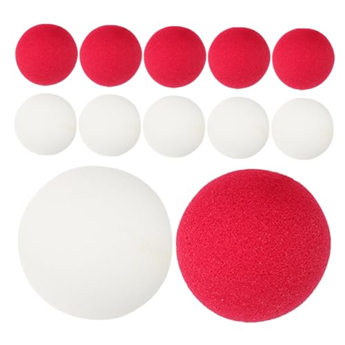 KONTONTY 20 Stück Clownnasen Aus Schaumstoff Rot Und Weiß Clownnasen Aus Schaumstoff Clownball Für Halloween Maskerade Cosplay-kostümzubehör 50 Mm von KONTONTY