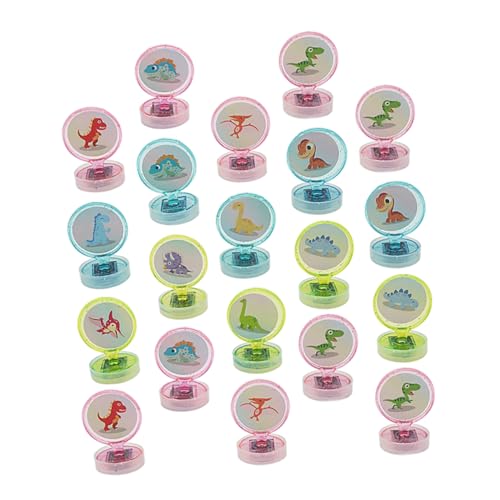 KONTONTY 20 Stück Dinosaurier-Stempelspielzeug Dinosaurierspielzeug Mini stempelset kinderstempel Set Dino Stempel Kleiner Dinosaurier Stampfer Kindergarten-Belohnungsstempel Abs von KONTONTY