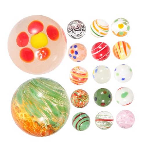 KONTONTY 20 Stück Glasmurmeln Farbige Murmeln Groß Murmeln Für Vasenfüller Aus Farbigem Marmor Bunter Marmor Für Handwerk Gartenkugelmurmeln Tank Kugeln Vase Mini-murmeln Glas von KONTONTY