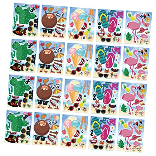 KONTONTY 20 Stück Hawaii-Aufkleber Deko Abdichtende Aufkleber Fensteraufkleber Für Partys Geschenkaufkleber Party-Aufkleber Schokorbeutelaufkleber 80 g Beschichtetes Papierpapier von KONTONTY