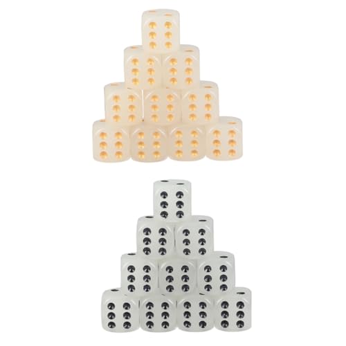 KONTONTY 20 Stück Leuchtwürfel mit runden Ecken glühen Spaß blinken farbig würfelunterlage photostickomni dekorative zã¤UNE leicht leuchtende mehrseitige Spielstütze Acryl von KONTONTY