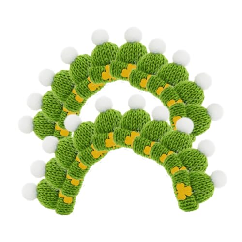 KONTONTY 20 Stück Mini-Mützen aus Wollgarn dekoring Weihnachten weihnacjtsdeko DIY-Zubehör Strickmützen für Saint Patrick's Day Miniaturhüte für Haarspangen Mini-Hut Mini-Strickmütze von KONTONTY