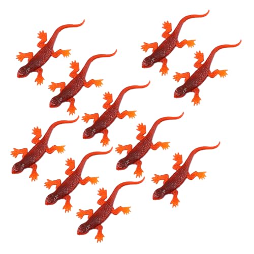 KONTONTY 20 Stück Simulation Gecko- Simulation Reptilien Wohnkultur Gecko-Modelle aus Kunststoff Halloween-Trick-Requisiten Party Gefälligkeiten Plastik PVC von KONTONTY