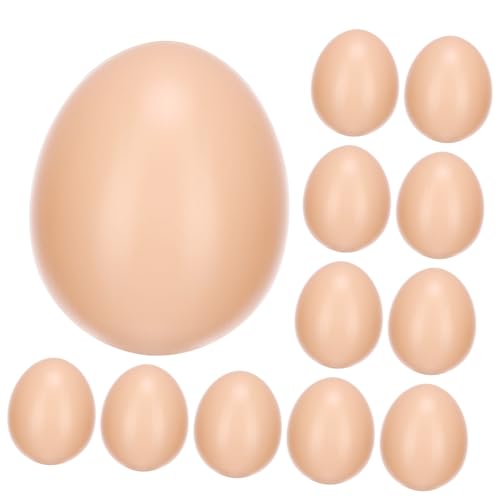 KONTONTY 20 Stück Simulierte Plastikeispielzeug Gefälschtes Ei Simulation Künstlich Falsches Hühnchenei Dekorativ Dekoration Eier Bunt Weiß Groß Schmücken Huhn Stütze Nachahmung Khaki von KONTONTY