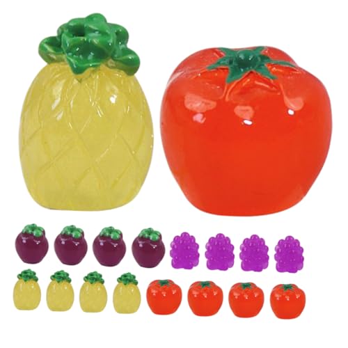 KONTONTY 20 Stück Simuliertes Obst Und Gemüse Künstlich Apfel Mini-früchteimitat Mini-fruchtmodell- Puppenhaus Kleine Essensdekoration Winzige Frucht Puppenhaus-fruchtmodell Harz von KONTONTY
