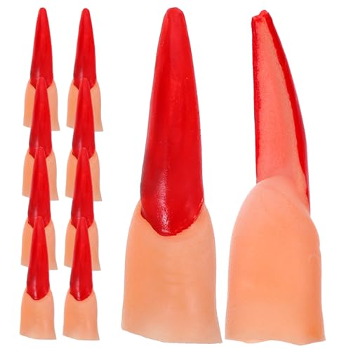KONTONTY 20 Stück Teiliges Halloween Hexenfinger aus Kunststoff Falsche Fingernägel mit Nageldesign Gruseliges Cosplay Zubehör für Halloween Partys und Zombie Kostüme von KONTONTY