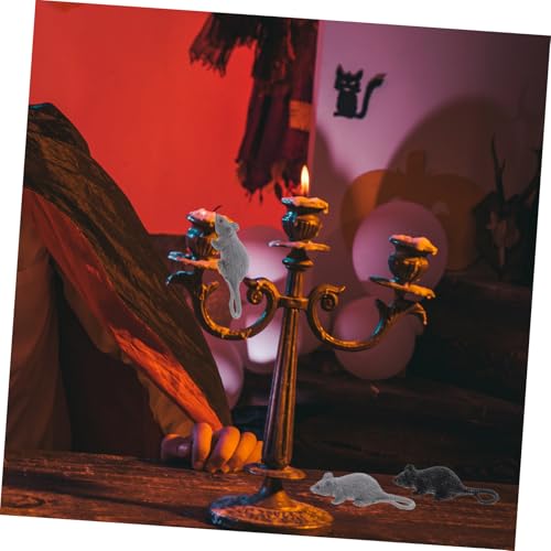 KONTONTY 20 Stück Teiliges Halloween Rattenspielzeug aus Robustem Kunststoff Realistische Schwarze und Graue Mäusemodelle Gruselige Dekoration und Scherzartikel für Horror und Themenpartys von KONTONTY