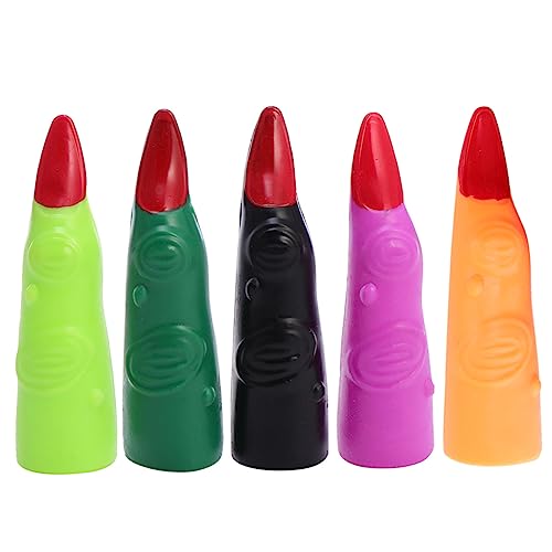 KONTONTY 20 Stück Teiliges Halloween Zombie Fingernägel aus Leichtem Bunte Gruselige Fake Finger Covers für Cosplay Kostümparty und Maskerade Requisiten in Schwarz Orange und Grün KONTONTY 20 Stück Teiliges Halloween Zombie Fingernägel aus Leichtem Bunte Gruselige Fake Finger Covers für Cosplay Kostümparty und Maskerade Requisiten in Schwarz Orange und Grün von KONTONTY