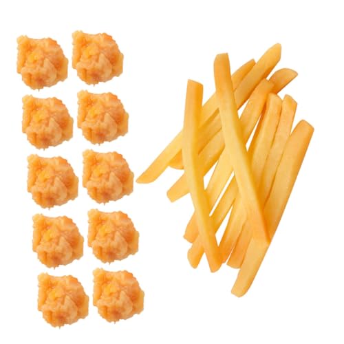 KONTONTY 20 Stück Teiliges Künstliche Französische Frites und Chicken Popcorn Spielzeugmodelle für Kinderküche Realistische Simulation für Deko und Spielzeugdisplay KONTONTY 20 Stück Teiliges Künstliche Französische Frites und Chicken Popcorn Spielzeugmodelle für Kinderküche Realistische Simulation für Deko und Spielzeugdisplay von KONTONTY