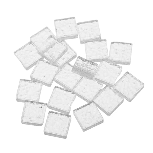 KONTONTY 20 Stück Teiliges Mini Glasziegel aus Klarem Echtglas Realistische Quadratische Miniaturziegel für Puppenhäuser DIY Bastelprojekte und Kreative Mikro Szene Dekoration von KONTONTY