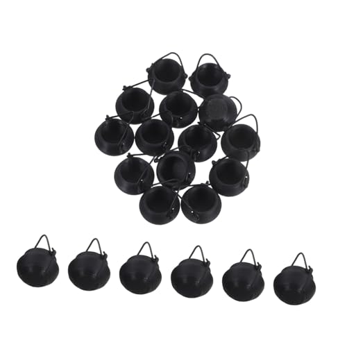 KONTONTY 20 Stück Teiliges Mini Halloween Kesseltopf aus Robustem Kunststoff Kleine Cauldrons für Partydeko Vielseitige Mini Töpfe als Süßigkeitenhalter und Gruselige Deko für Erwachsene von KONTONTY