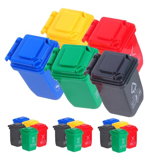 KONTONTY 20 Stück Teiliges Mini-mülltonnen Deckel Realistische Mini-mülleimer für Puppenhaus Praktische Sortierbehälter für Schreibtisch Schlafzimmer DIY-Szene und Lernzwecke von KONTONTY