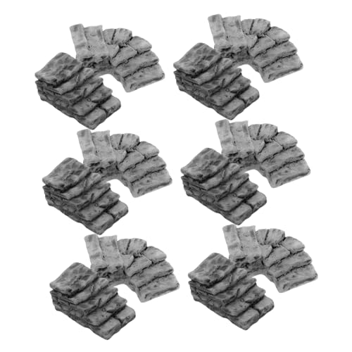 KONTONTY 20 Stück Teiliges Miniatur Steintreppen aus Resin Gerade und Gebogene Miniatur Treppen für Puppenhaus Garten für Bonsai Landschaft von KONTONTY