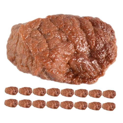 KONTONTY 20 Stück Teiliges PVC Fake Beef Realistische Simulation von Rindfleischstücken Detailgetreues für Kinderküche Fördert Sensorische Entwicklung und Fantasievolles Rollenspiel von KONTONTY