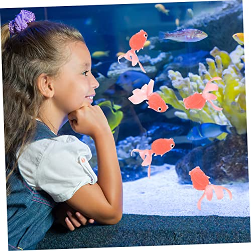 KONTONTY 20 Stück Teiliges Realistische Schwimmende Goldfische aus TPR Lebensechte Aquarium Deko Sichere Künstliche Fische für Teiche und Fischbecken Farblich Gemischt Orange und Grün von KONTONTY
