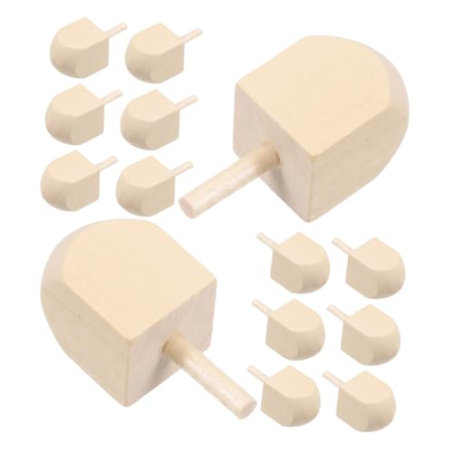 KONTONTY 20 Stück Teiliges Traditionelle Holz Dreidels Unbemalt Höhe DIY Bastelspitzen für Hanukkah Spiel und Festliche Dekoration Holzspinnkreisel für Erwachsene von KONTONTY