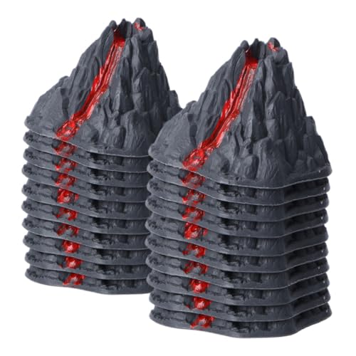 KONTONTY 20 Stück Vulkan-Lava- ausbrechen Vulkanspielzeug für Simulation gefälscht Mini-Vulkan-Modelle Mini-Vulkanstatuen für den Garten Plastik Grey von KONTONTY