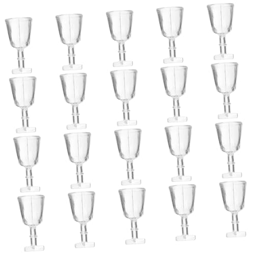 KONTONTY 20 Stück Weingläser Mini Weinbecher für Puppenhaus Zubehör Transparent Hochwertige Dekoration für Miniaturhäuser Rollenspiele und Küchenaccessoires KONTONTY 20 Stück Weingläser Mini Weinbecher für Puppenhaus Zubehör Transparent Hochwertige Dekoration für Miniaturhäuser Rollenspiele und Küchenaccessoires von KONTONTY