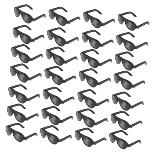 KONTONTY 200 Mini Sonnenbrillen für Puppen Kleine Schwarze Sonnenbrillen als Puppenkostüm Zubehör für Puppenhaus Basteln Rollenspiele von KONTONTY