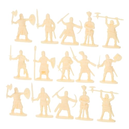 KONTONTY 200 Stück Modellspielzeugfiguren Soldat Realistische Aktion Ritter Armee Winzige Menschenfiguren Sandtischdekoration Kleine Menschen Basteln Sandtisch Menschen Modell Beige von KONTONTY