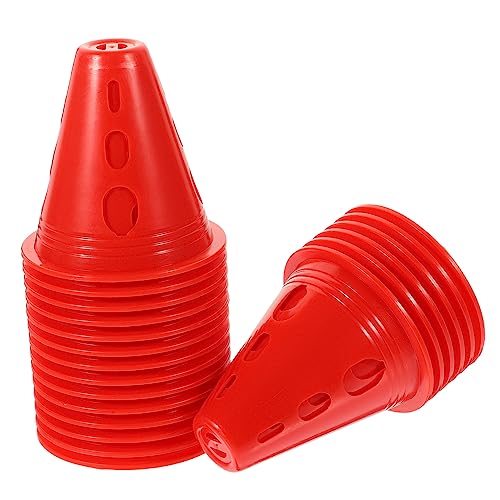 KONTONTY Rollschuhkegel 20 Für Das Agility-Training Winddichter Kunststoff Rote Löcher Für Stabilität Für Sport Und Spiele KONTONTY Rollschuhkegel 20 Für Das Agility-Training Winddichter Kunststoff Rote Löcher Für Stabilität Für Sport Und Spiele von KONTONTY