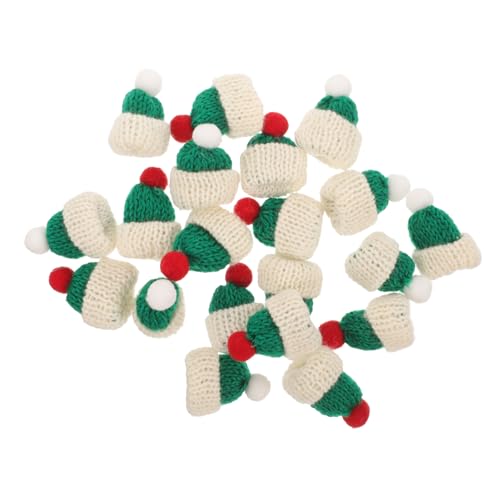 KONTONTY 20St Wollmütze Puppenbastelhüte Christbaumschmuck Weihnachten DIY Handwerk Ornamente DIY-Kunstbedarf Weihnachtsminihüte Mini-Strickmützen Weihnachts-Mini-Ornamente kleine Hüte Garn von KONTONTY