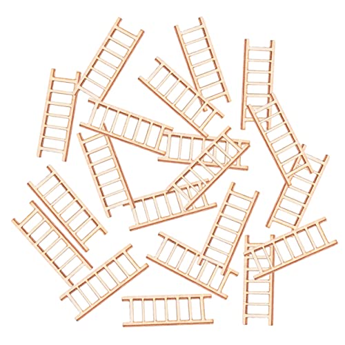 KONTONTY 20Stücke Mini Holzleiter Dekoratives Zubehör für DIY Miniaturhäuser Mikro Landschaftsleiter für Kreative Projekte für Puppenhausliebhaber von KONTONTY