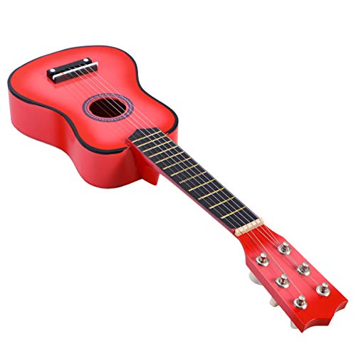 KONTONTY 21 Kindergitarre Akustikgitarre Für Kleine Tragbare Gitarre Musikinstrument-Geschenk Kleinkindspielzeug Für Mädchen Kinderspielzeug Hölzerne Gitarre Bambus Baby Kleine Gitarre von KONTONTY