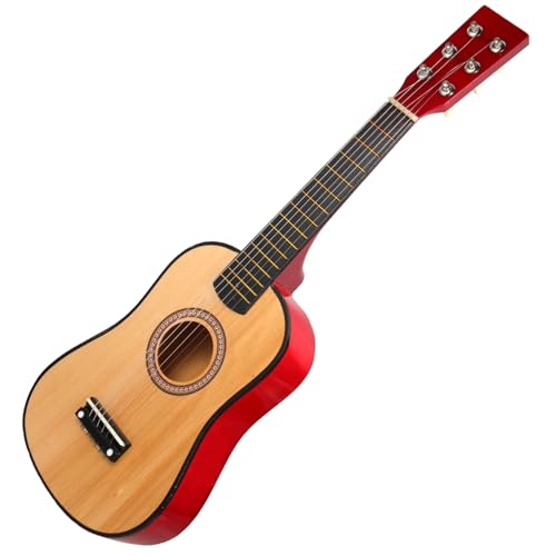 KONTONTY 23 6-saitiges Musikinstrument musikinstrumente Musical Instruments Holzspielzeug für Kinder Reise Gitarre Geschenke für Kleinkinder Folk-Gitarre Mädchen von KONTONTY