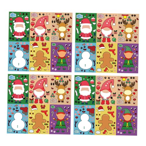 KONTONTY 24 Blatt Teiliges Weihnachts Puzzle Sticker aus Pädagogisch Sicher für Weihnachtsbasteln Partydekoration und Fördert Lernen und Spielspaß KONTONTY 24 Blatt Teiliges Weihnachts Puzzle Sticker aus Pädagogisch Sicher für Weihnachtsbasteln Partydekoration und Fördert Lernen und Spielspaß von KONTONTY