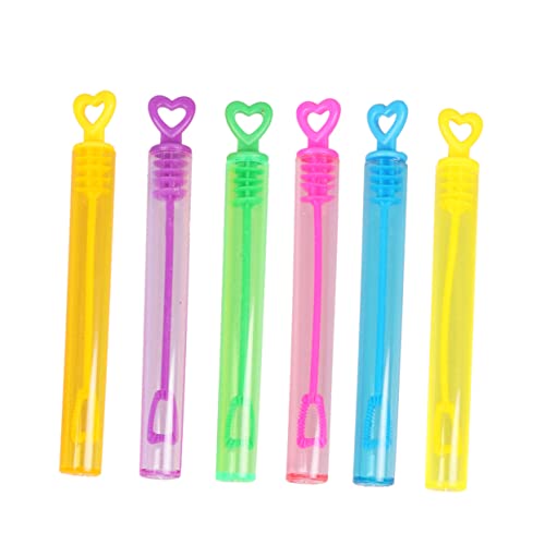 KONTONTY 24 Stück Blasen stab Leere Flasche Blasenmacher herzförmiger Seifenblasenstift Blasen lustiges Bubble Stick Bubble -Zauberstäbe Zufällige Farbe von KONTONTY