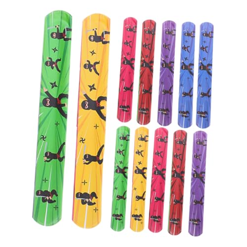 KONTONTY 24 Stück Halloween Klatscharmbänder für Bunte Ninja Handgelenkspielzeuge für Partys Mitgebsel und Klassenpreise Spaß für Drinnen und Draußen von KONTONTY