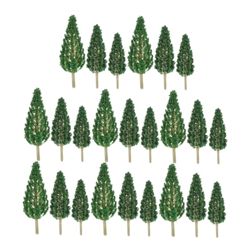 KONTONTY 24 Stück Mini -Landschaftsbaum Miniaturbaum Diorama -Bäume Material Miniatur-Szenenbaum-Zubehör Baum Handwerk Mini-Weihnachtsbäume zum Basteln Plastik Green von KONTONTY