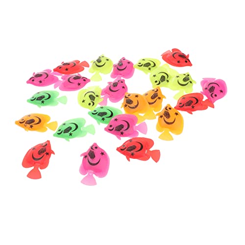 KONTONTY 24 Stück Miniatur Plastische Fische Künstliche Tropische Fisch Figuren für Aquarium Dekoration Zufällige Farben und Muster für DIY Fischbecken Zufällige Farbe Zufällige Farbe von KONTONTY