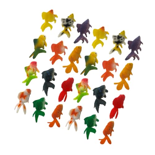 KONTONTY 24 Stück Mini-goldfischfiguren Kunstharz Fischspielzeug Meerestiere Gartenzubehör Miniatur-goldfischmodelle Realistische Schwimmende Fischfiguren von KONTONTY