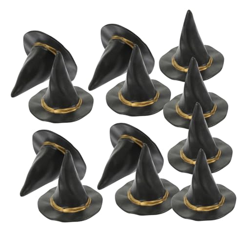 KONTONTY 24 Stück Teiliges Halloween Mini Hexenhüte Schwarze Miniatur Hexenhüte für DIY Dekoration Mikrolandschaft Party Gartenornamente Langlebige Halloween Figuren Accessoires von KONTONTY