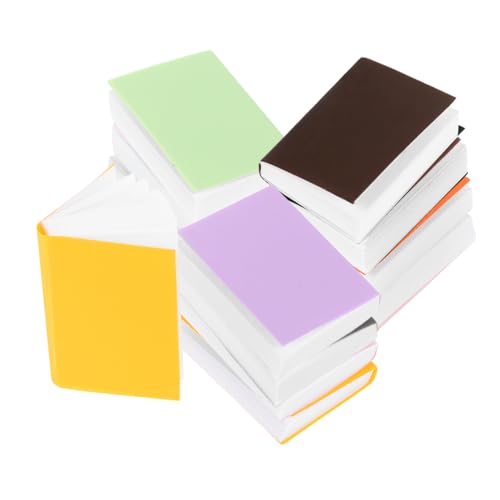 KONTONTY 24 Stück Teiliges Miniatur Puppenhaus Zubehör Mini Bücher Set Bunte Miniatur Bücher für Puppenhaus Dekoration Schlafzimmermöbel und von KONTONTY