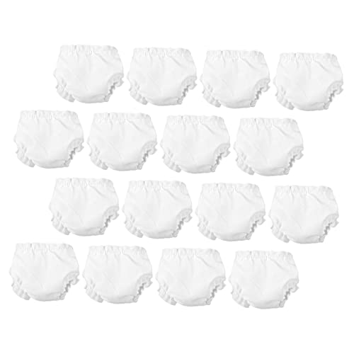 KONTONTY 24 Stück Teiliges Puppen Unterwäsche Elastische Weiße Panties mit Stretch für Puppen Realistisches Bequemes Zubehör für Puppenkleidung und Rollenspiele von KONTONTY