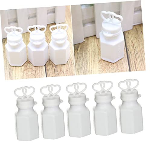 KONTONTY 24 Stück Teiliges Seifenblasenstäbe Doppelherzform Langlebige Kunststoff Bubble Wands für Hochzeit Geburtstag Sommerparty Stilvolle Hochzeitsdeko und Gastgeschenke Weiß von KONTONTY