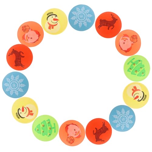 KONTONTY 24 stücke Weihnachten Hüpfbälle Glow-in-the-dark Dekorationen Bälle Santa Schneeflocke Rentier Spielzeug Groß Party Favors von KONTONTY