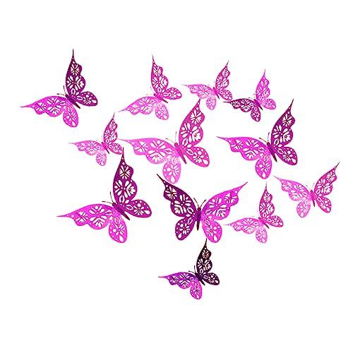 KONTONTY Schmetterlinge Wandaufkleber 24 Stück Abnehmbare Schmetterling Wandaufkleber Wohnkultur Schmetterling Aufkleber Einfach Und Stick von KONTONTY