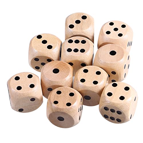 KONTONTY 16 Mm Holzwürfel-Set 24-teilig 6-seitige Spielwürfel Handpoliert Für Langlebigkeit Für Partys Schule Und Spielen Drinnen/draußen von KONTONTY
