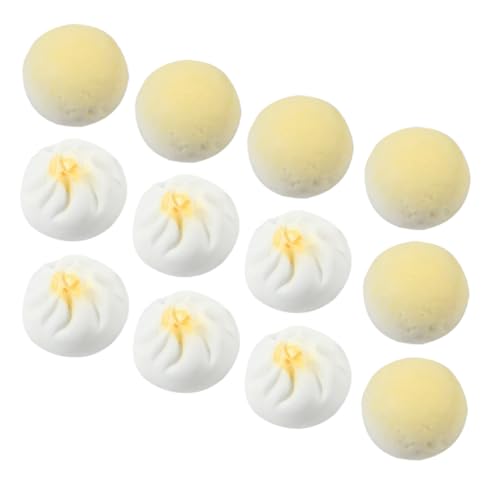 KONTONTY 24St Simulierte Brötchen gefälschter Knödel Simulationskuchenspielzeug shöne bescherung Puppenhaus Haardampfer Mini-Dampfprop gedämpfte Brötchendekoration Handbuch von KONTONTY