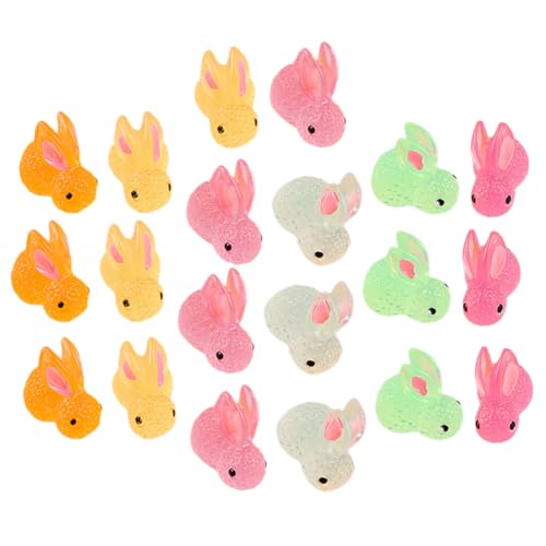 KONTONTY 25 Stück Leuchtende Dekorationen Ornament Tischdekoration Kleiner Hase Miniatur Hasenstatuen Kaninchen Kleine Hasen Modellierstatuen Miniatur Kaninchenstatuen von KONTONTY
