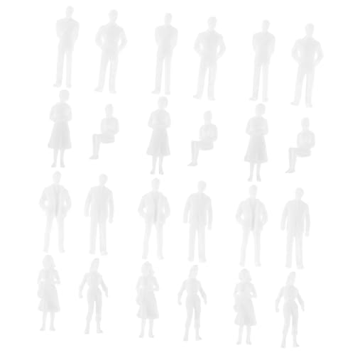 KONTONTY 25 Stück Modellpuppe gefälschtes menschliches Modell Miniaturleute Minifiguren-Ornamente Sandtischspielzeug Miniatur-Puppenhausmenschen Menschen Figur Miniaturen Plastik Weiß von KONTONTY