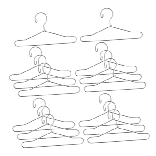 KONTONTY 25 Stück Teiliges Mini Metallpuppenbügel aus Robustem Metall Filigrane Kleiderbügel für Puppenkleidung Miniatur Hänger zum Ordentlichen Präsentieren und Organisieren von Outfit von KONTONTY