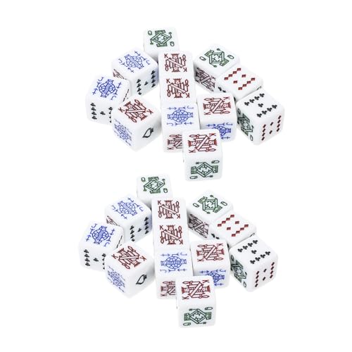 KONTONTY 25 Stück Teiliges Pokerwürfel-Set Quadratische Eckwürfel aus Robustem Acryl Standardisierte Würfel für Kartenspiele Brettspiele Gesellschaftsspiele und Partyzubehör von KONTONTY