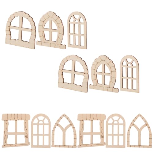 KONTONTY 25-teiliges Miniatur-fensterset Aus Unbehandeltem Holz Für Puppenhaus Garten Und Heimdekorationsprojekte von KONTONTY